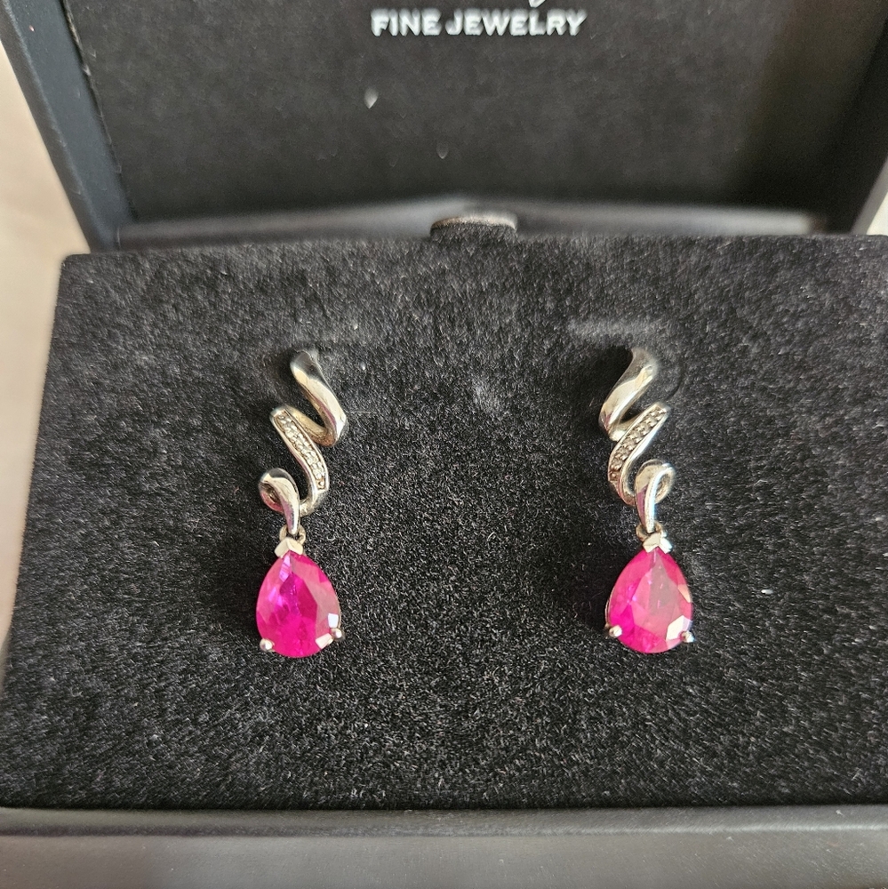 Ruby And Diamond Earrings - image 1